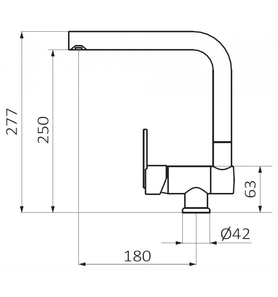 Grifo abatible cocina GRB caño Forma monomando cromo - Imagen 5