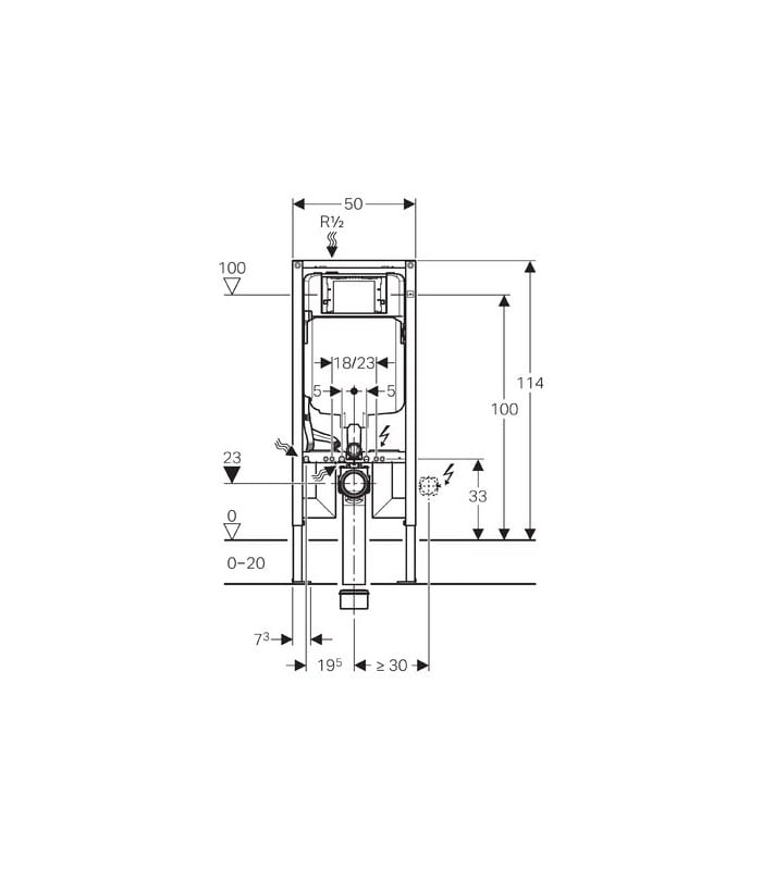 Geberit Duofix cisterna Sigma 8 cm para inodoro suspendido - Imagen 2