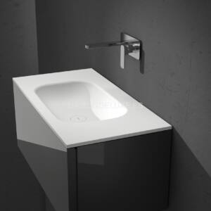 Lavabo de Solid Surface Krelux LOOP de Kretta sin Faldón