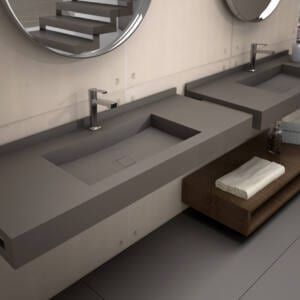 Lavabo Unique Integrado Centrado con faldón