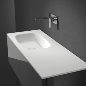Lavabo intregrable CONIC desplazado Izq -Dcho sin Faldón