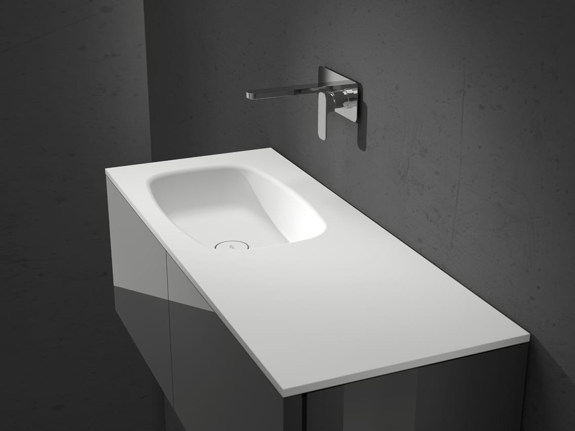 Lavabo intregrable CONIC desplazado Izq -Dcho sin Faldón
