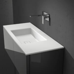 Lavabo Unique Integrado Centrado sin Faldón