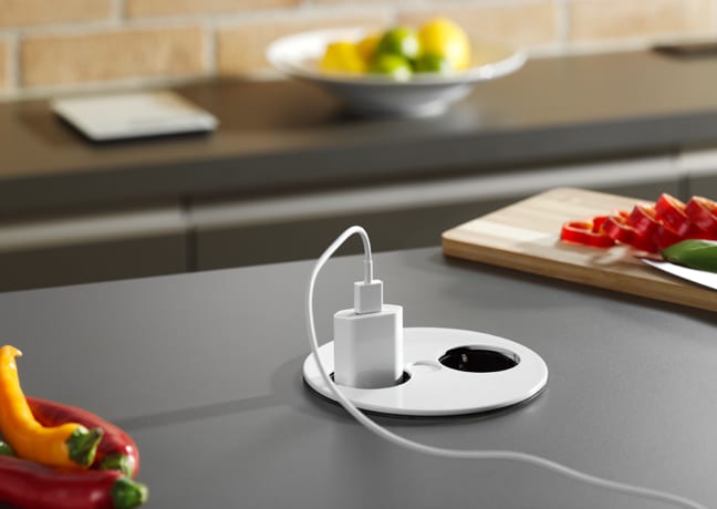 Enchufe de cocina CucineOggi box Duplo IL 600 - Blanco y Negro