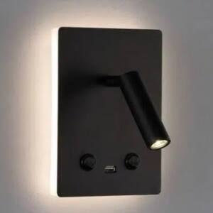 Lámpara aplique lector ACB MANAT LED Negro con USB
