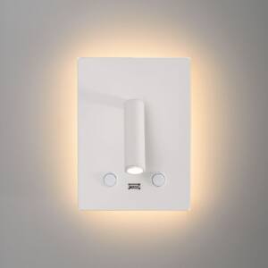 Lámpara aplique lector ACB MANAT LED Blanco con USB