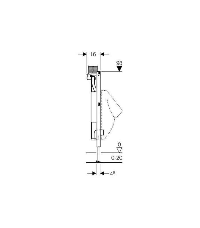 Geberit Duofix bastidor urinario, altura 98 cm, universal, para accionamiento superior - Imagen 4