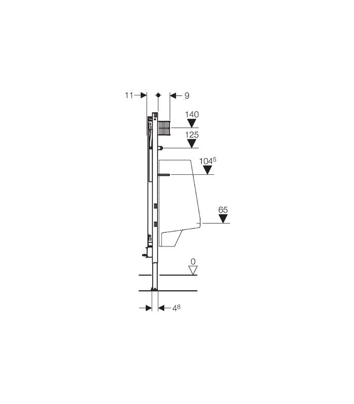 Geberit Duofix bastidor urinario altura 112/130 cm, universal, para cabezal pulverizador - Imagen 4