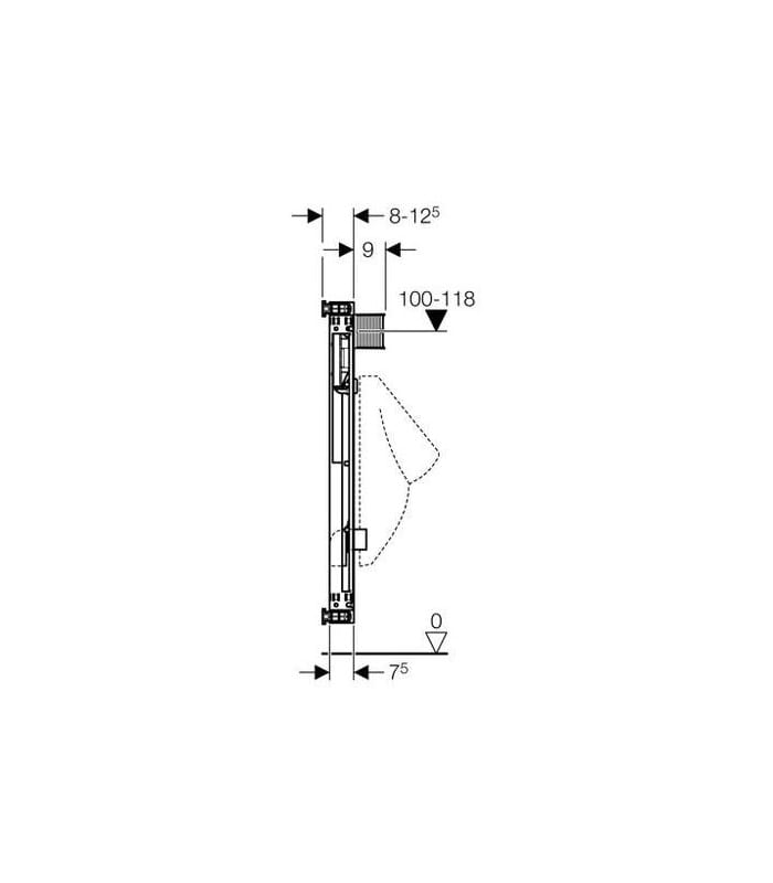 Geberit Kombifix bastidor para urinario 109–127 cm, universal, para sistema de descarga visto - Imagen 2
