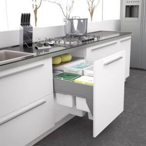 Cubo de basura Cucine Oggi Quadrifoglio con guias - 85 litros