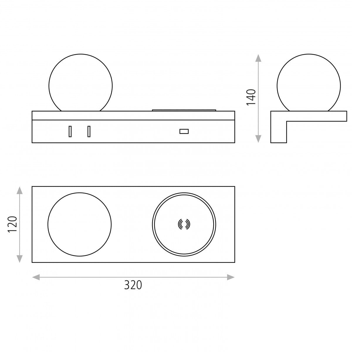 Lámpara aplique cargador ACB SYLVANA LED blanco - Imagen 3