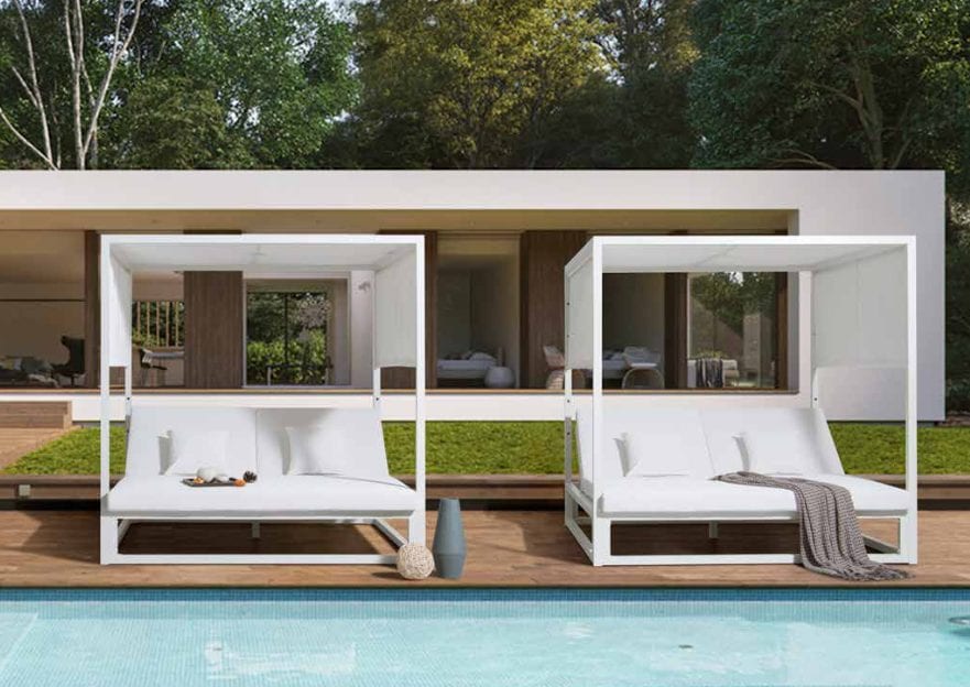 Tumbona doble modelo CALIFORNIA en color blanco