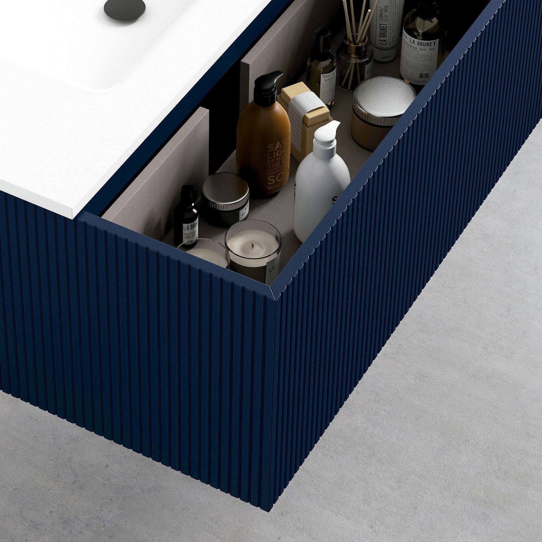 Conjunto mueble de baño BARI 120 cm suspendido 2 cajones, 2 senos VisoBath - Imagen 2
