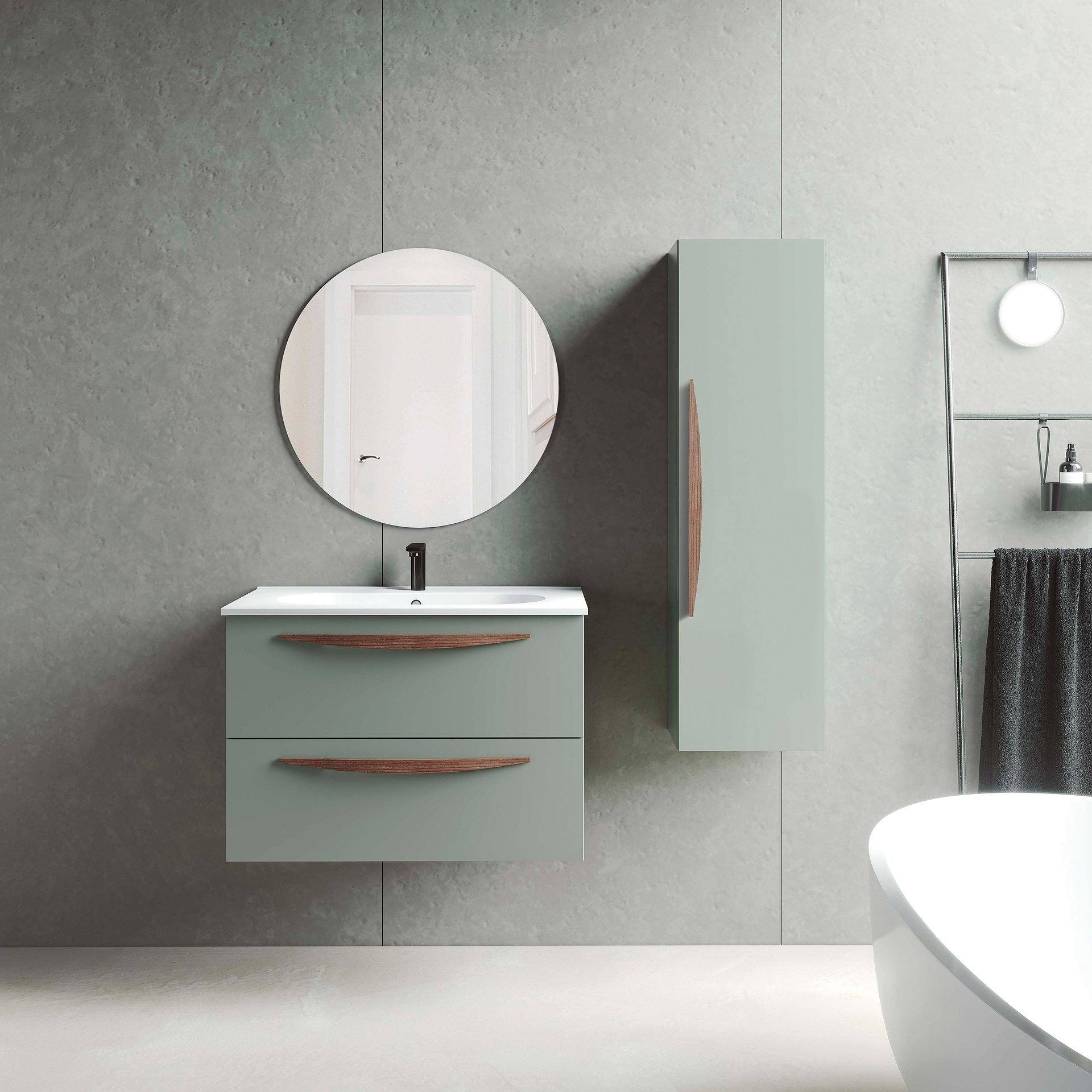 Conjunto mueble de baño Arco suspendido 2 cajones 80-100 CM Visobath - Imagen 2