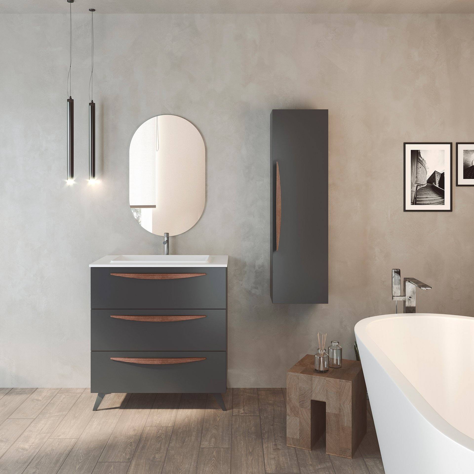 Conjunto mueble de baño ARCO con patas 3 cajones 60-80-100 CM VisoBath