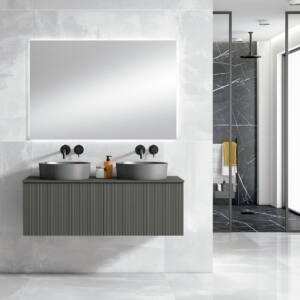 Conjunto mueble de baño BARI 120 cm suspendido 2 cajones, 2 senos VisoBath