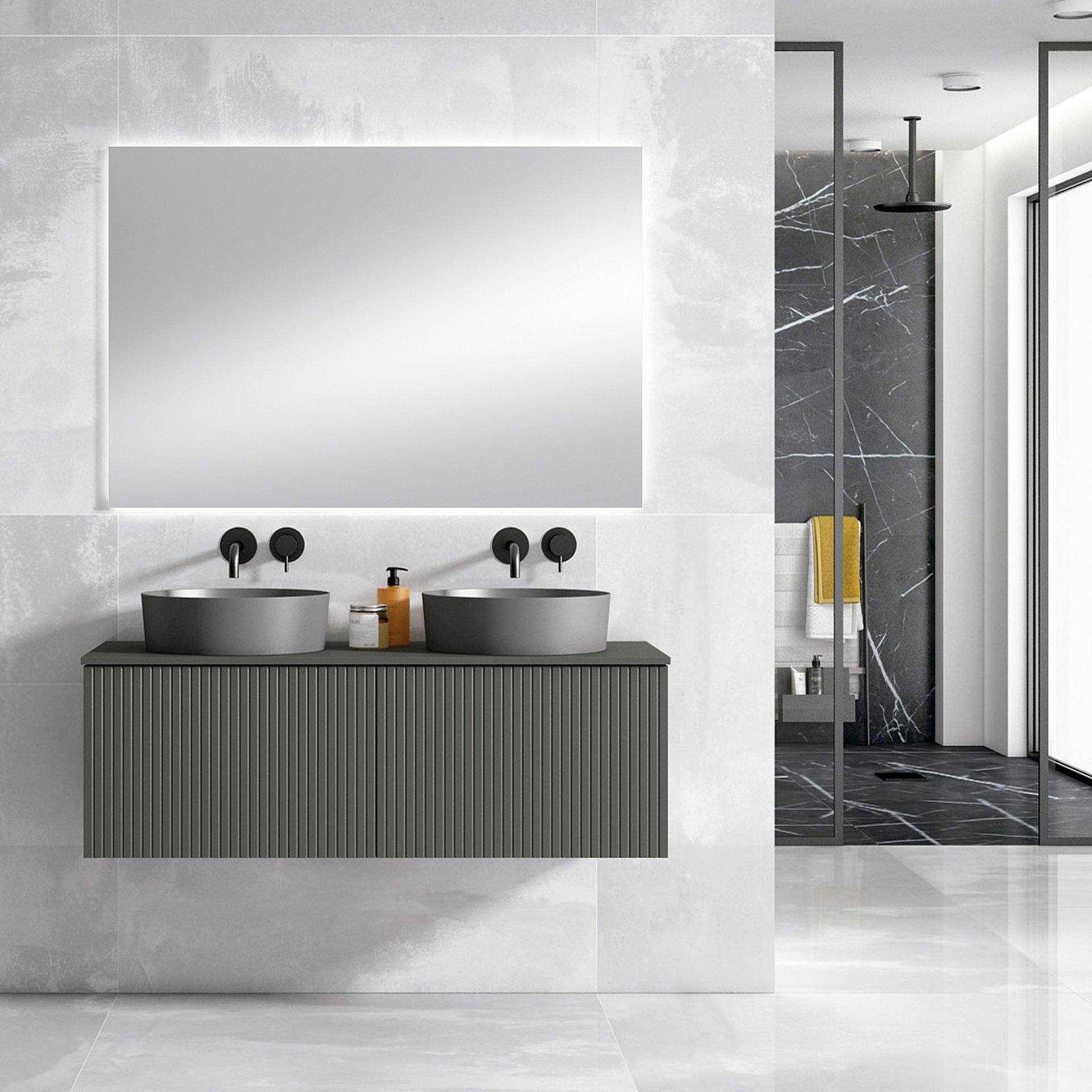 Conjunto mueble de baño BARI 120 cm suspendido 2 cajones, 2 senos VisoBath