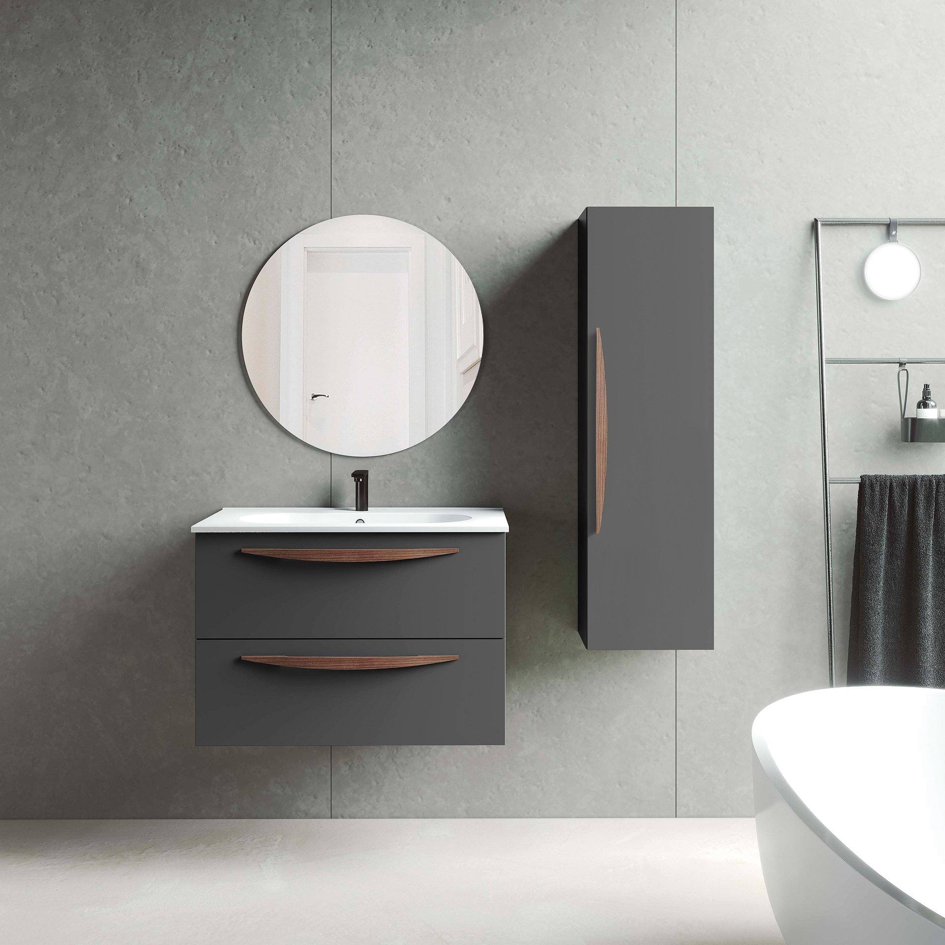 Conjunto mueble de baño Arco suspendido 2 cajones 80-100 CM Visobath - Imagen 4