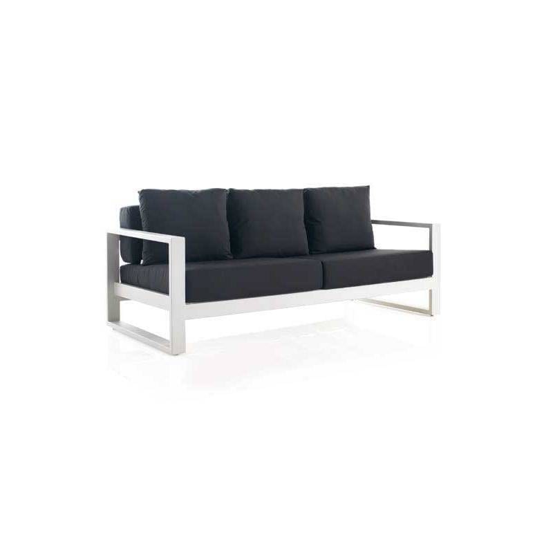 Set para exterior de aluminio con 4 sillones, sofá y mesa de centro modelo bianco - Imagen 2