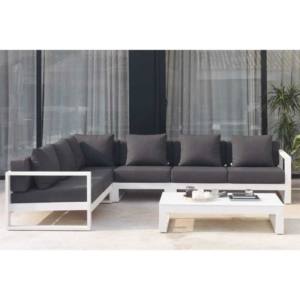 Set Sofá rinconera para terraza con mesa de centro modelo bianco