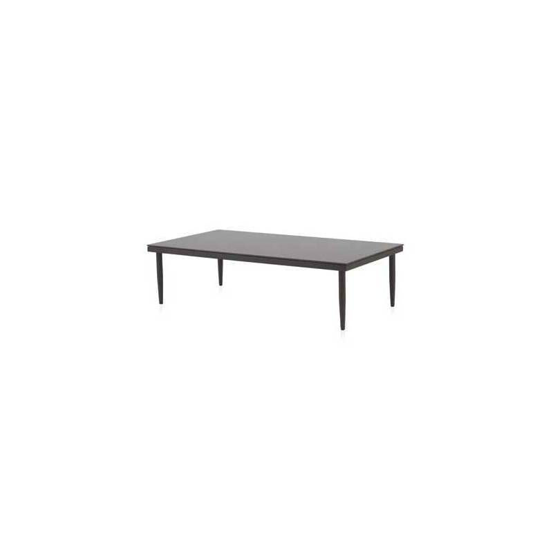 Set de aluminio y fibra sintética en color nogal con cojines con sofá rinconera y mesa de centro modelo delta - Imagen 3