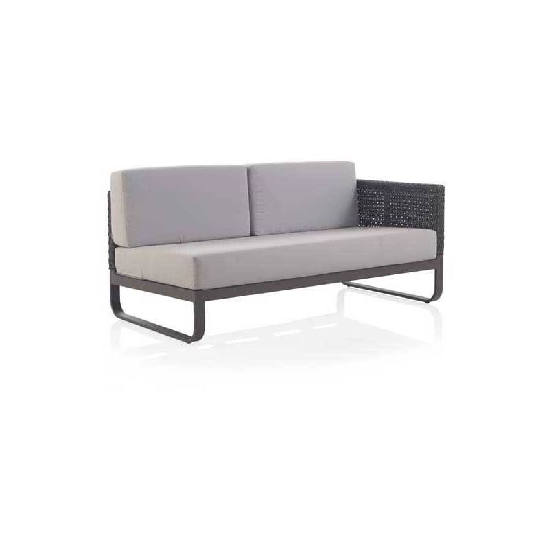 Set de rinconera, puff y mesa de centro en aluminio y fibra sintética con cojines modelo star - Imagen 7