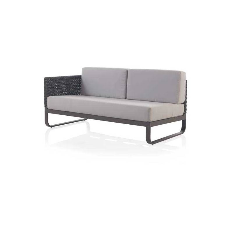 Set de rinconera, puff y mesa de centro en aluminio y fibra sintética con cojines modelo star - Imagen 8