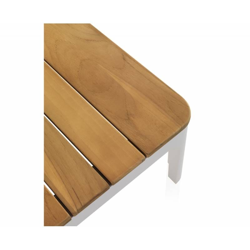 Set de aluminio y teca de 4 piezas con cojín con mesa modelo corner teca - Imagen 4