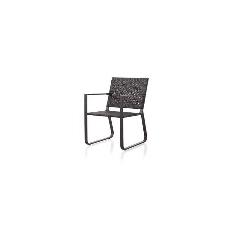 Sillón para exterior de aluminio y fibra sintética color nogal modelo star