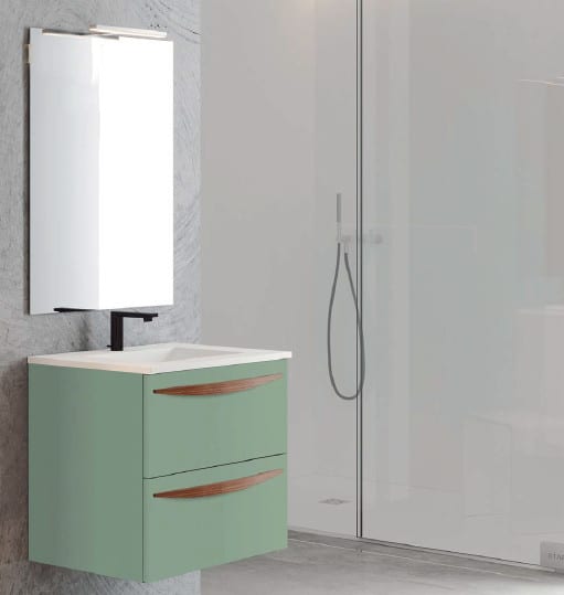 Conjunto mueble de baño Arco suspendido 2 cajones 60-80-100-120 CM Visobath