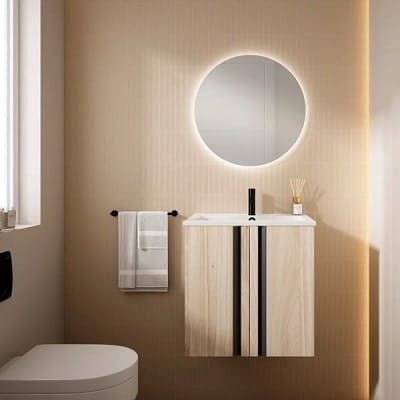Conjunto mueble de baño Lagos fondo reducido 40 cm suspendido 2 puerta ó 2 cajones de 50 cm Visobath