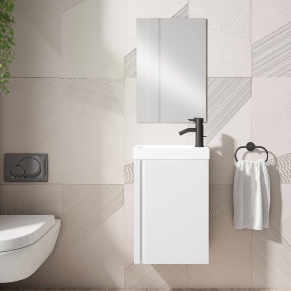 Conjunto mueble de baño Lagos fondo reducido 22 cm suspendido 1 puerta 40 cm y espejo Visobath - Imagen 3