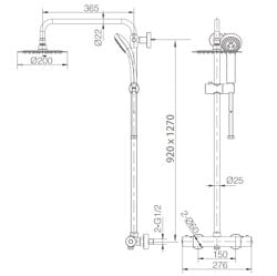 Columna de ducha Termostatica Turn Clear System Serie Moscú - Imagen 7
