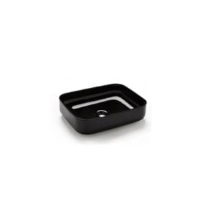 Lavabo rectangular sobre encimera Dinan Negro Brillo