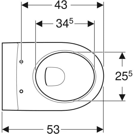 Inodoro suspendido de fondo profundo Geberit iCon, forma cerrada, Rimfree - Imagen 3