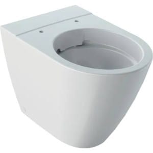 Inodoro al suelo de fondo profundo Geberit iCon, adosado a la pared, forma cerrada, Rimfree