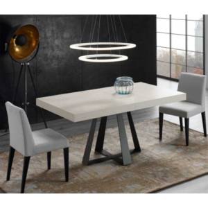 Mesa de comedor CROSS extensible Tapa Cristal ó Porcelánico