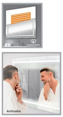 Espejo baño LED Rectangular - retroiluminado y antivaho - Imagen 3