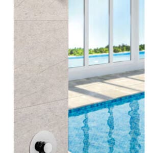 Ducha exterior Dante empotrada, en acero inoxidable 316L