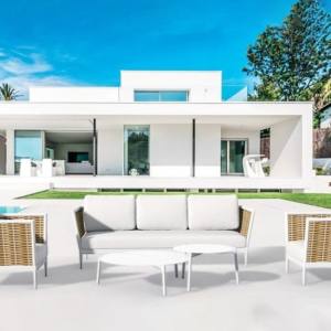 Set conjunto de jardín exterior CORAL blanco