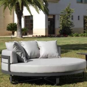 Cama redonda para exterior de aluminio Lagos