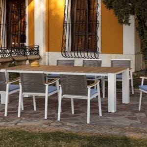 Set mesa centro y sillones jardín exterior MODELO CRETA -ARKIMUEBLE-