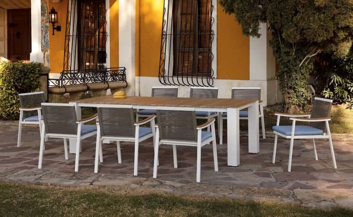 Set mesa centro y sillones jardín exterior MODELO CRETA -ARKIMUEBLE-