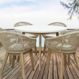 Mesa y sillas de comedor exterior Polinesia