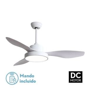 Ventilador HAYATE realizado en metal, ABS y policarbonato, en color BLANCO