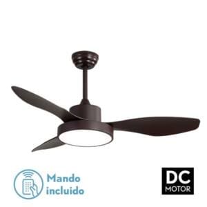 Ventilador HAYATE realizado en metal, ABS y policarbonato, en color Marrón