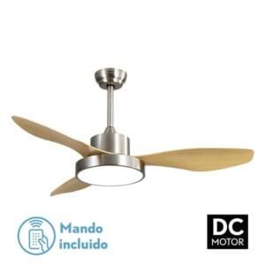 Ventilador HAYATE realizado en metal, ABS y policarbonato, en color NIQUEL