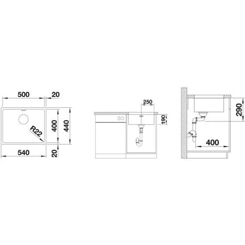 Fregadero Blanco inox Andano-U - Imagen 2
