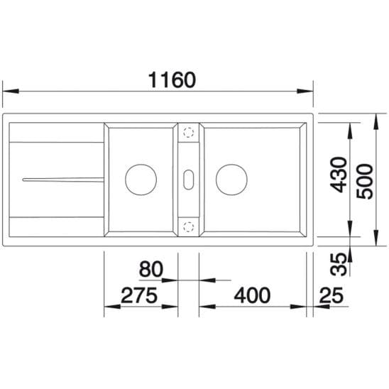 Fregadero Blanco METRA 8 S Mueble 80 cm - Imagen 4