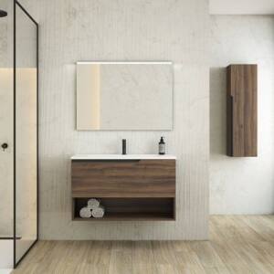 Mueble de baño de Viso Bath Eleven suspendido 1 cajón y 1 hueco con lavabo Flat